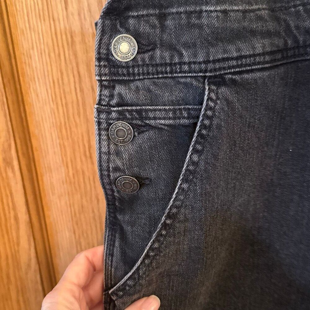 GAP Denim Slouchy Overalls In Washed Black Medium - Picture 7 of 10